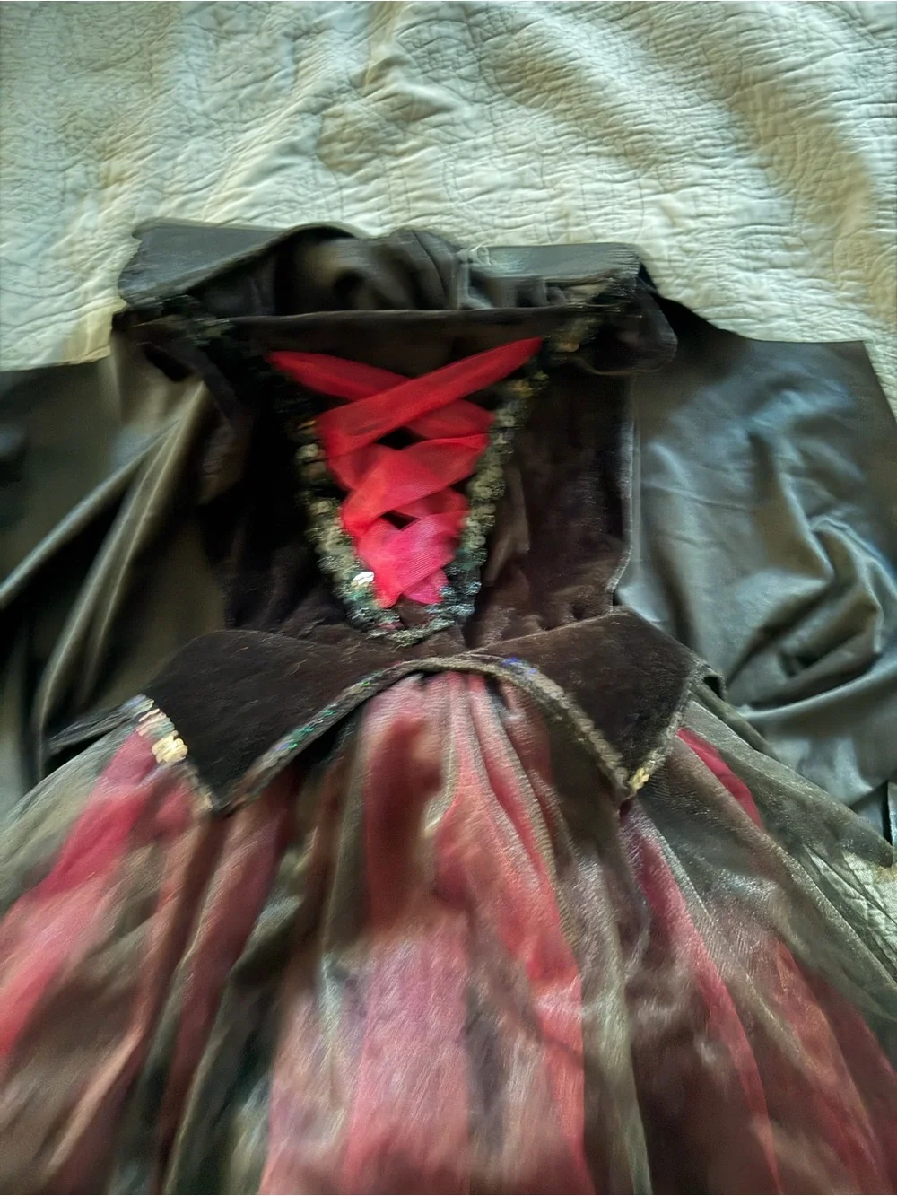 Girls dark princess goth Costume Dress.